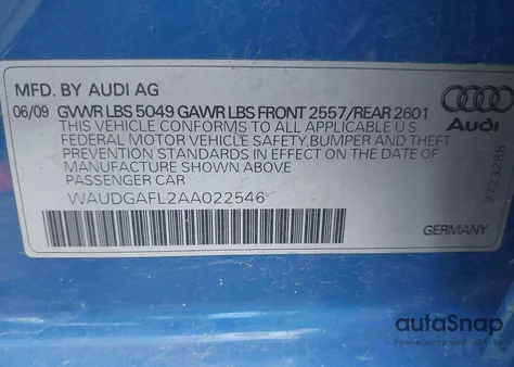 2010 Audi S4 3.0 Premium Plus z USA, uszkodzony, nr VIN WAUDGAFL2AA022546